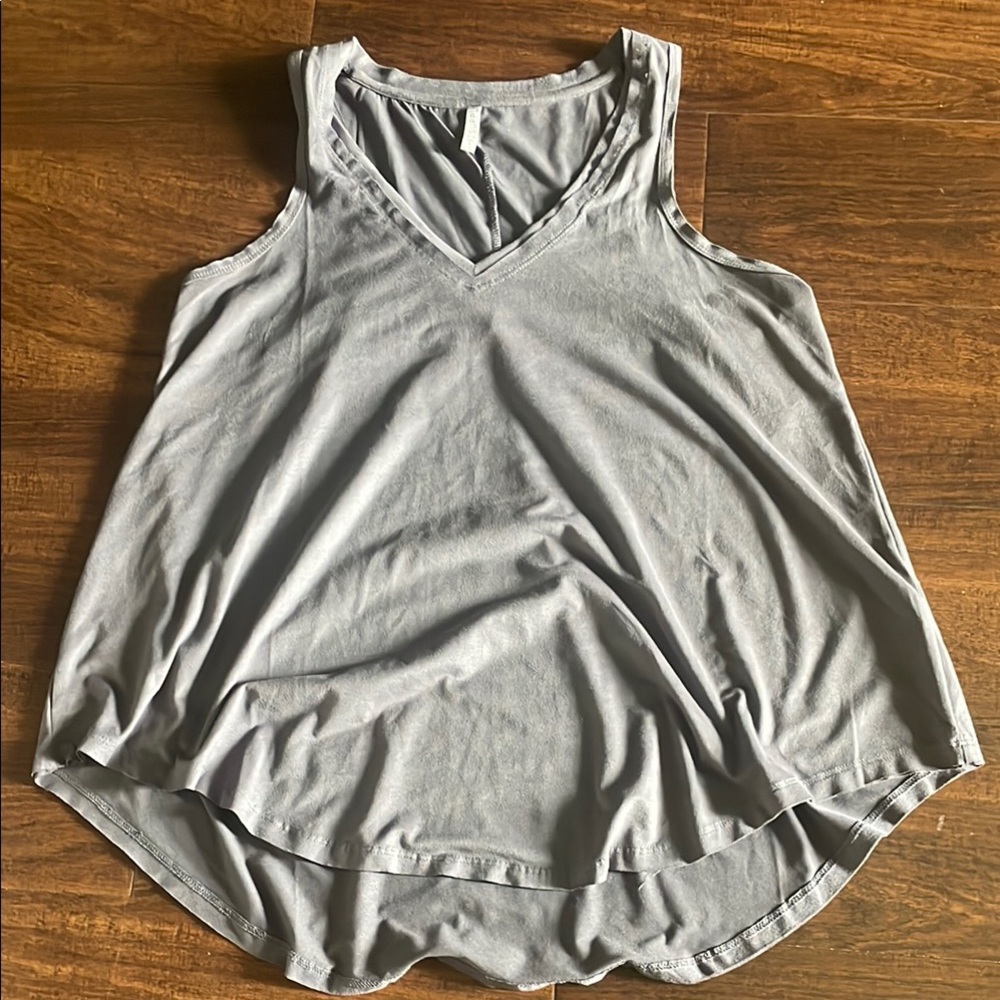 Women's V-Neck Sleeveless Tank Top - Light Gray